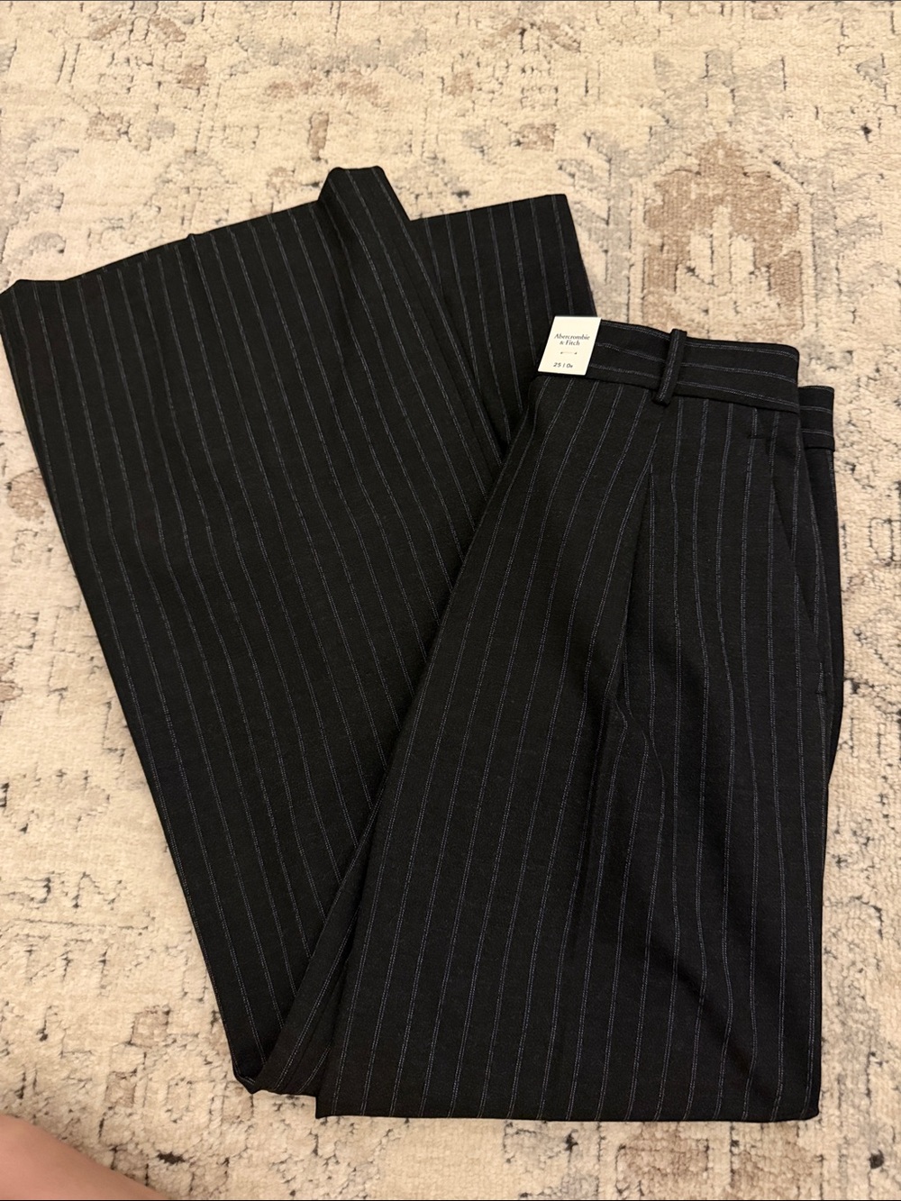 Abercrombie & Fitch Black Pinstripe Dress Pants